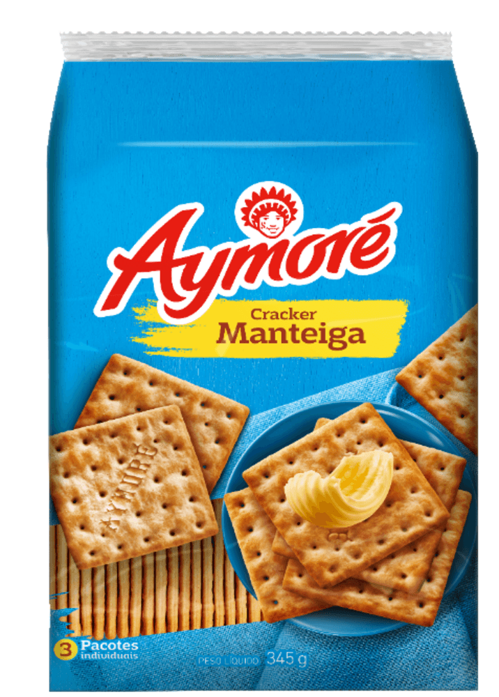 Biscoito Cracker Manteiga Aymoré Pacote 345g 3 Unidades