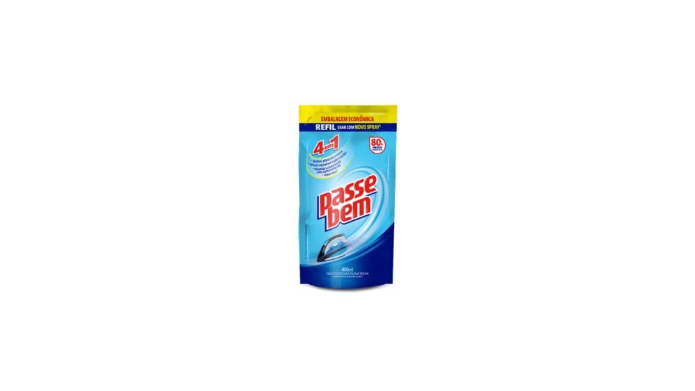 Facilitador de Passar Roupas Passe Bem 4 em 1 Refil 400ml