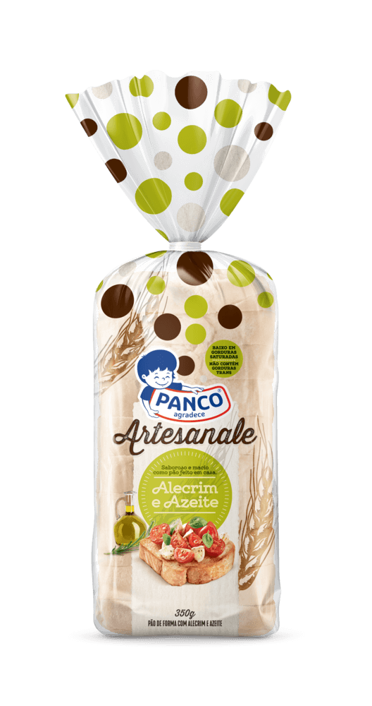 PÃO FORMA PANCO ARTESANALE ALECRIM/ AZEITE 350G