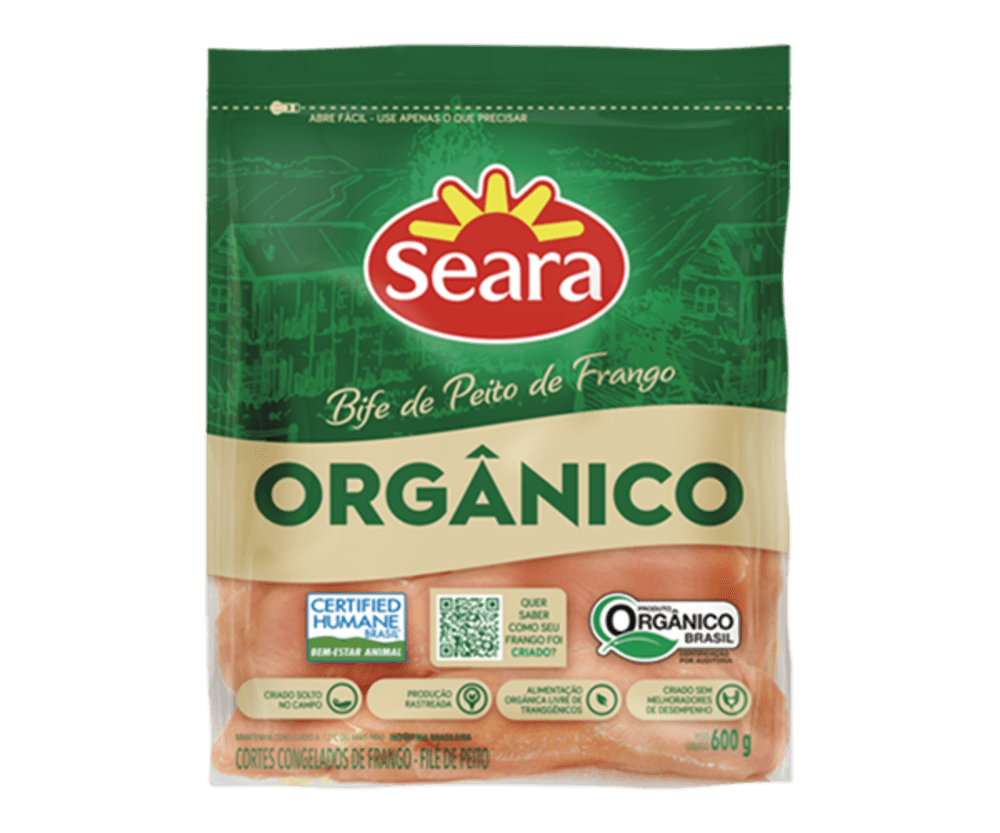Filé de peito em bifes Seara Orgânico IQF 600g
