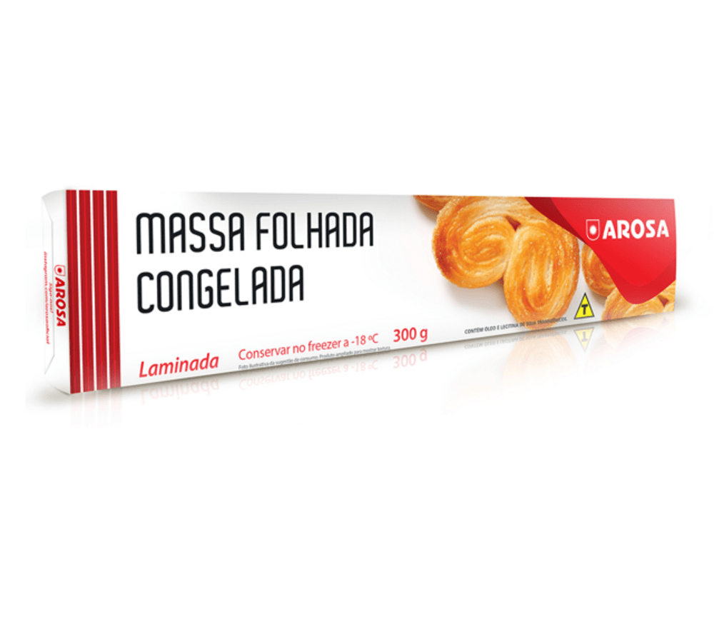 Massa Folhada Laminada Congelada Arosa Caixa 300g