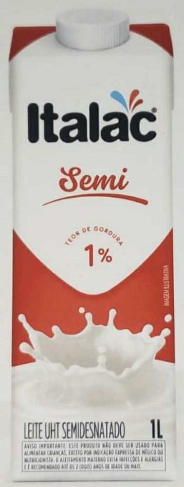 Leite UHT Italac Semidesnatado 1L