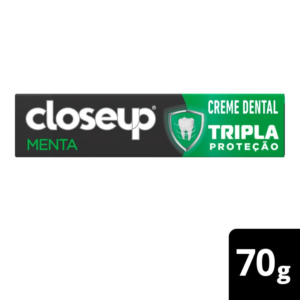 Creme Dental com Flúor e Cálcio Menta Closeup Tripla Proteção Caixa 70g