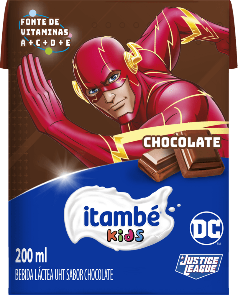 Bebida Láctea UHT Chocolate Justice League Itambé Kids Caixa 200ml