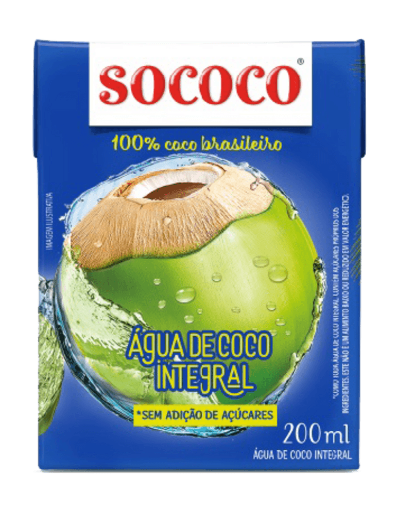 Água de Coco Integral Sococo Caixa 200ml