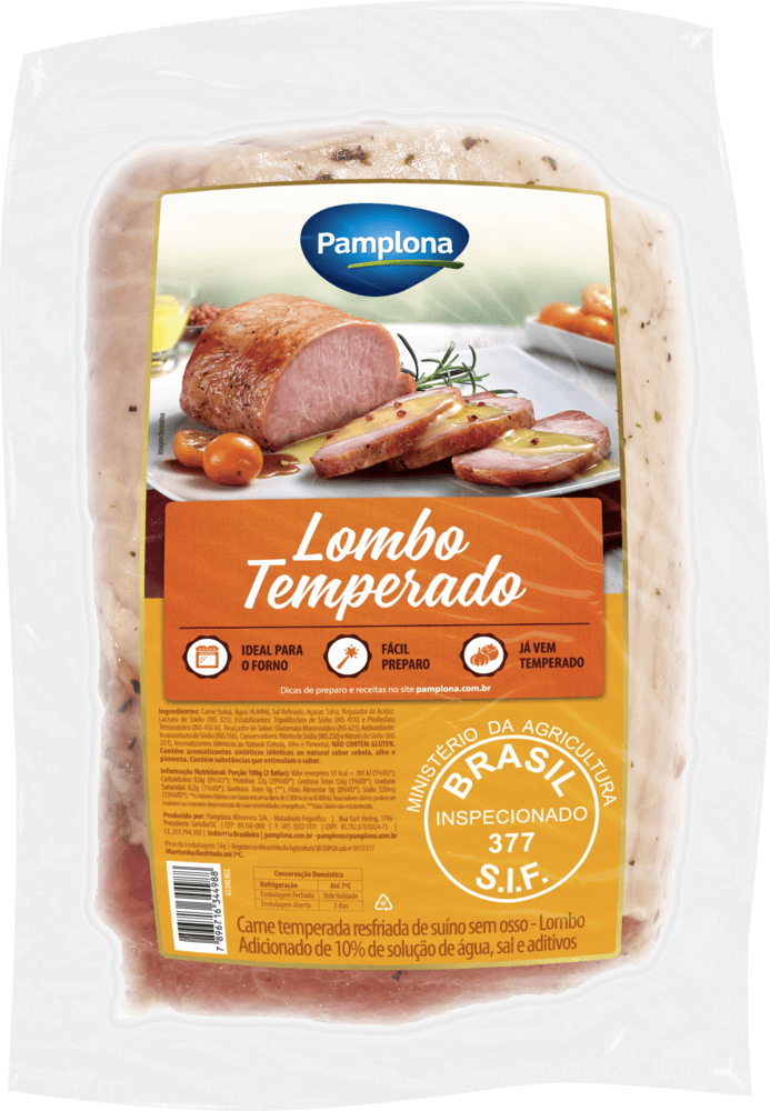 Lombo Suíno Resfriado Temperado Sem Osso Pamplona 900g