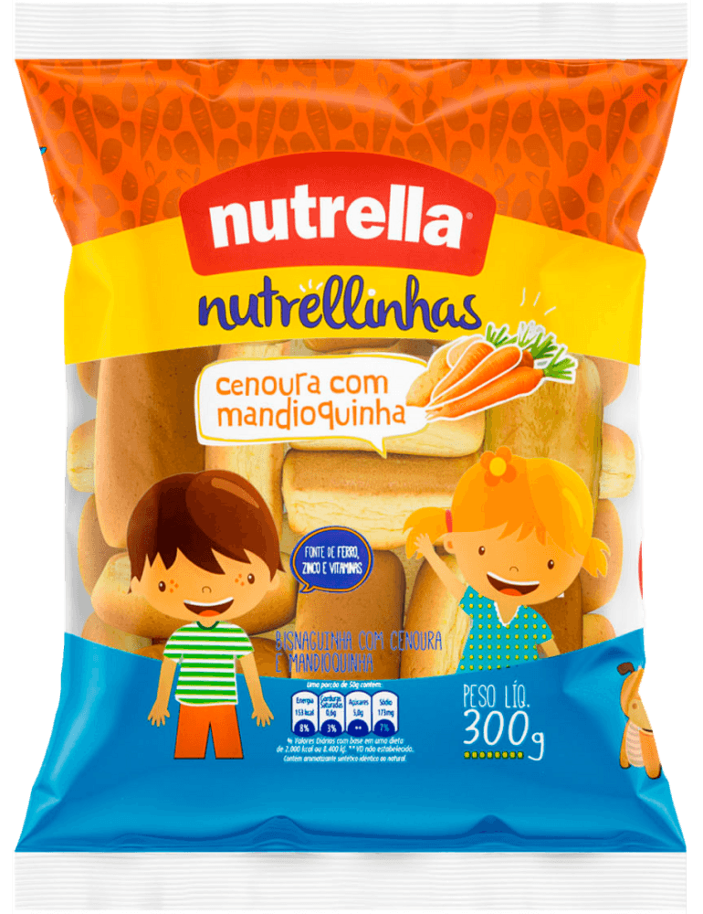 Bisnaguinha Cenoura e Mandioquinha Nutrella 300g