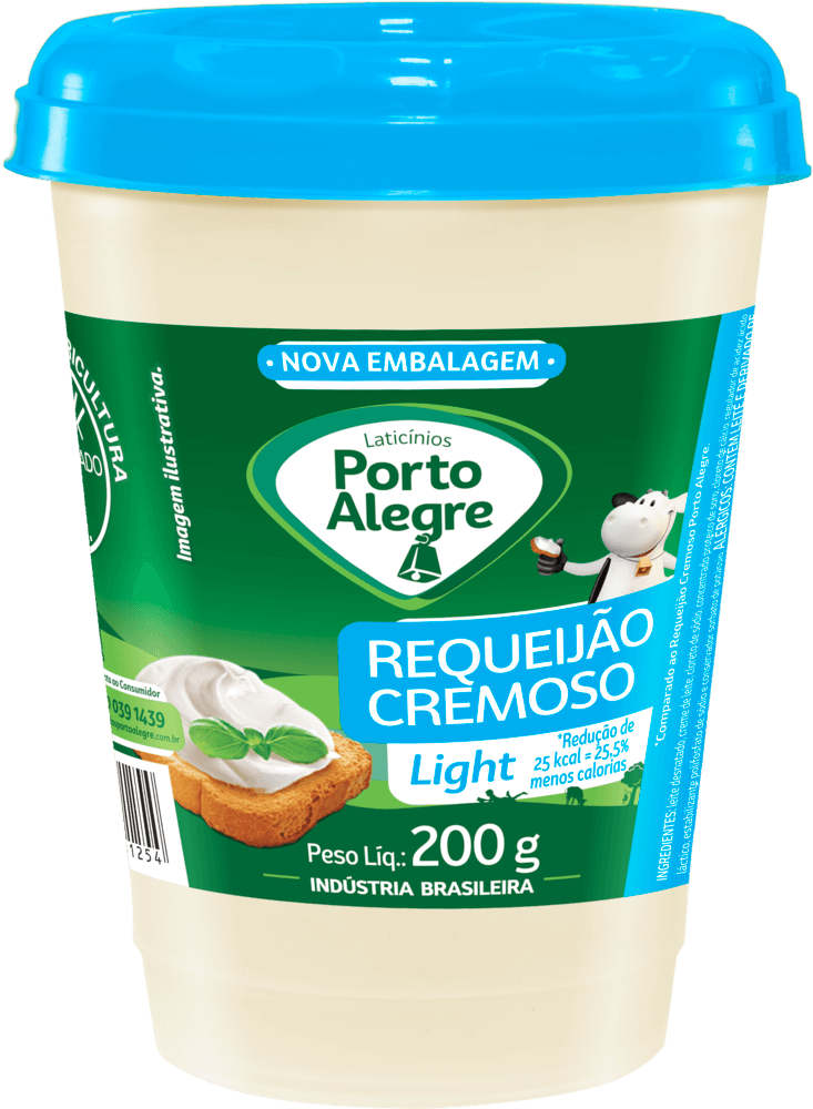 Requeijão Cremoso Porto Alegre Light Pote 200 g