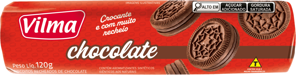 Biscoito Recheado Vilma Chocolate 120g Un