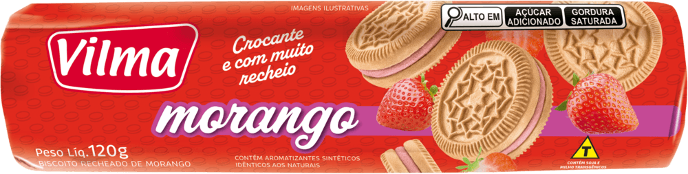 Biscoito Recheado Vilma Morango 120G