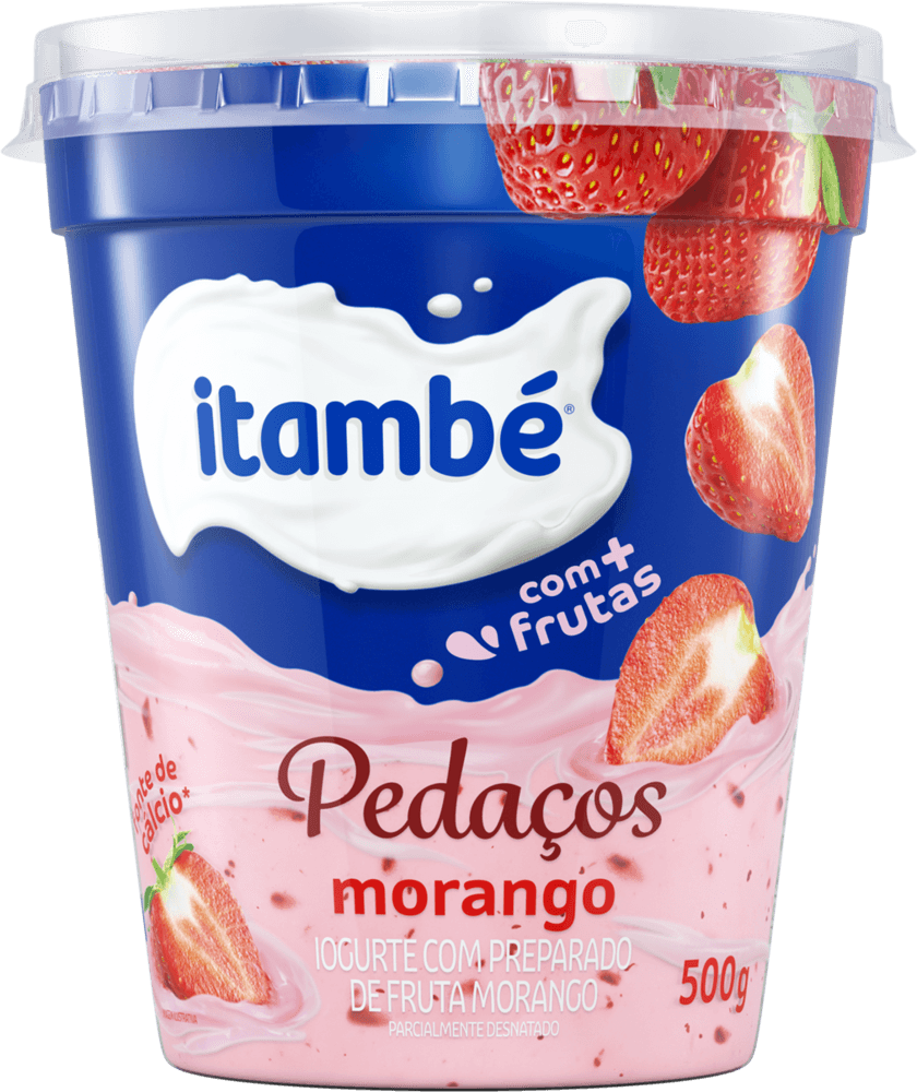 Iogurte Integral com Preparado de Fruta Morango Itambé Pedaços Pote 450g