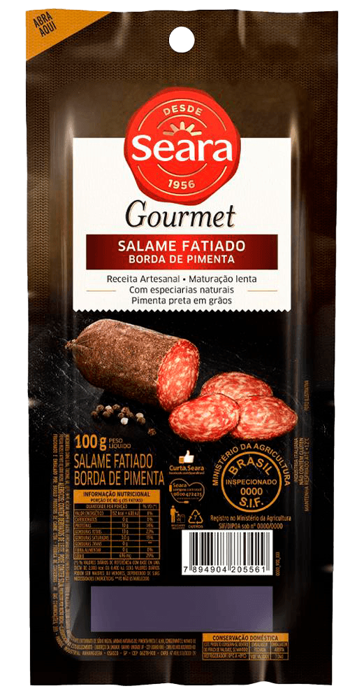 Salame tipo Italiano com Borda de Pimenta Fatiado Seara 100g