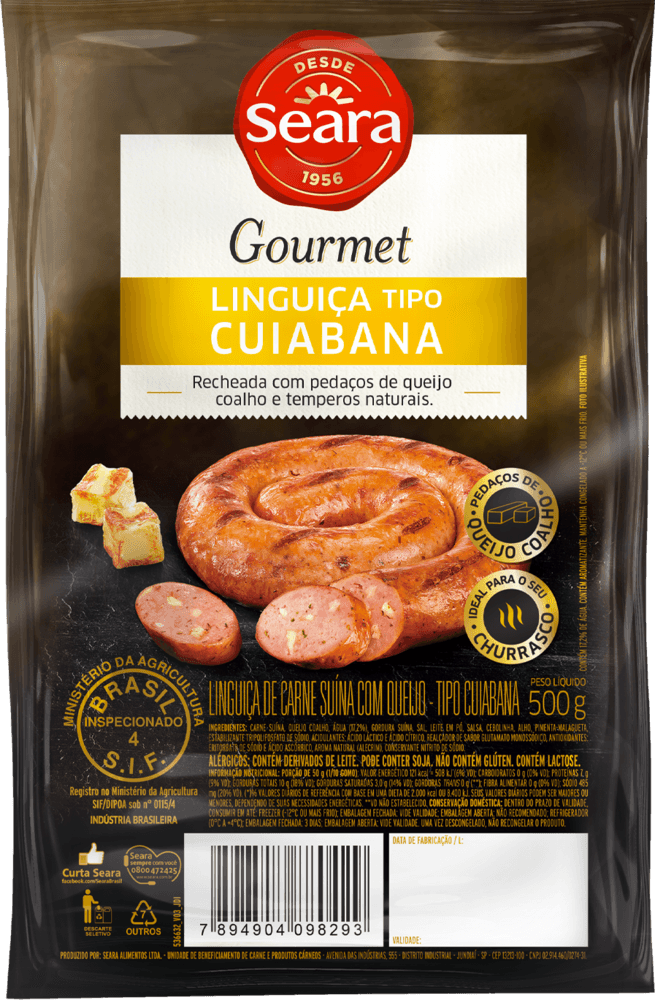 Linguiça Seara Gourmet tipo Cuiabana 500g
