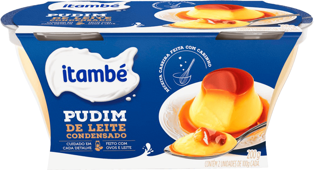 Sobremesa Láctea Pudim Leite Condensado Itambé Bandeja 200g 2 Unidades de 100g Cada