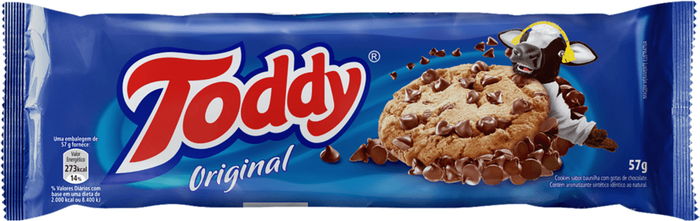 Biscoito Cookie Original Baunilha com Gotas de Chocolate Toddy Pacote 57g