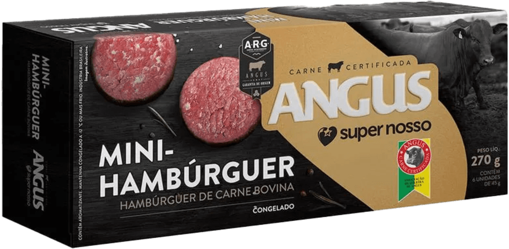 Mini Hamburguer Angus Tradicional Congelado Supernosso 270g