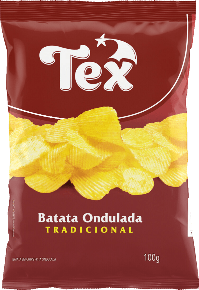 Batata Frita Ondulada Chips Tradicional Tex Pacote 100g