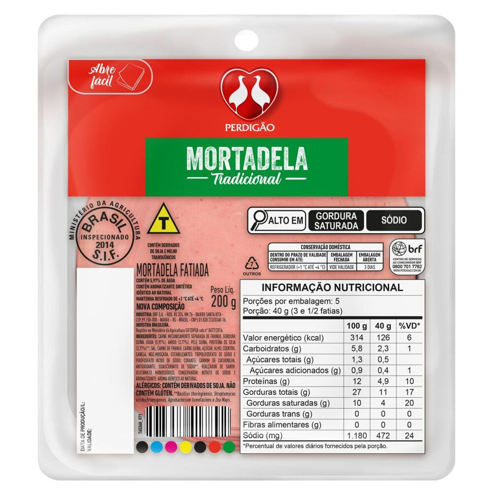 Mortadela Fatiada Perdigão 200g