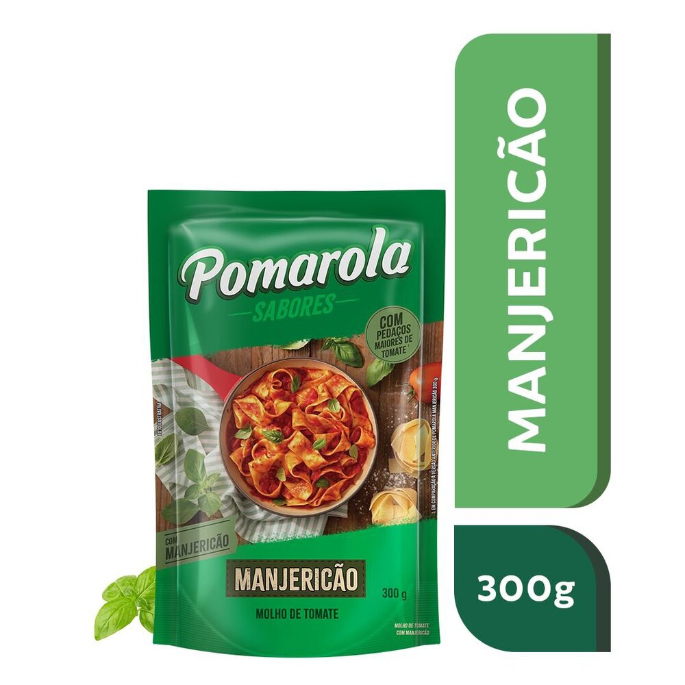 Molho de Tomate Pomarola Manjericão Sachê 300g
