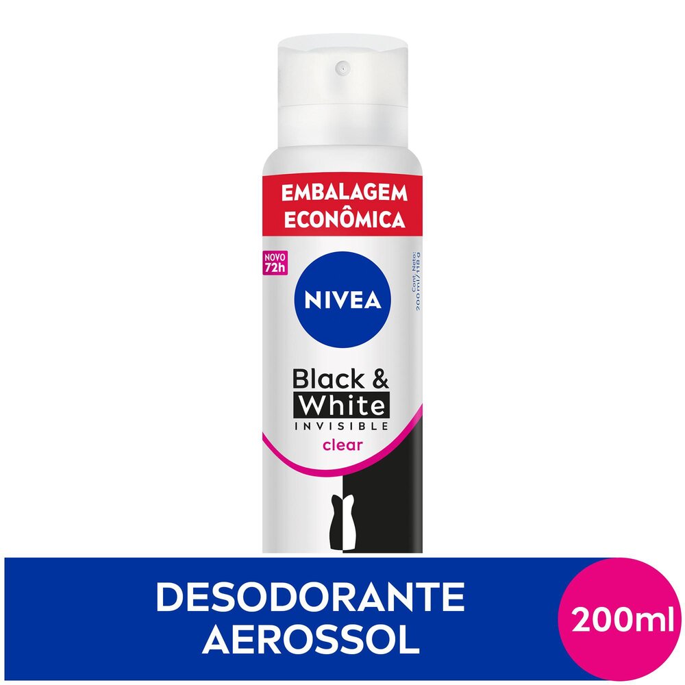 NIVEA Desodorante Aerossol Black & White INVISIBLE Clear 200ml