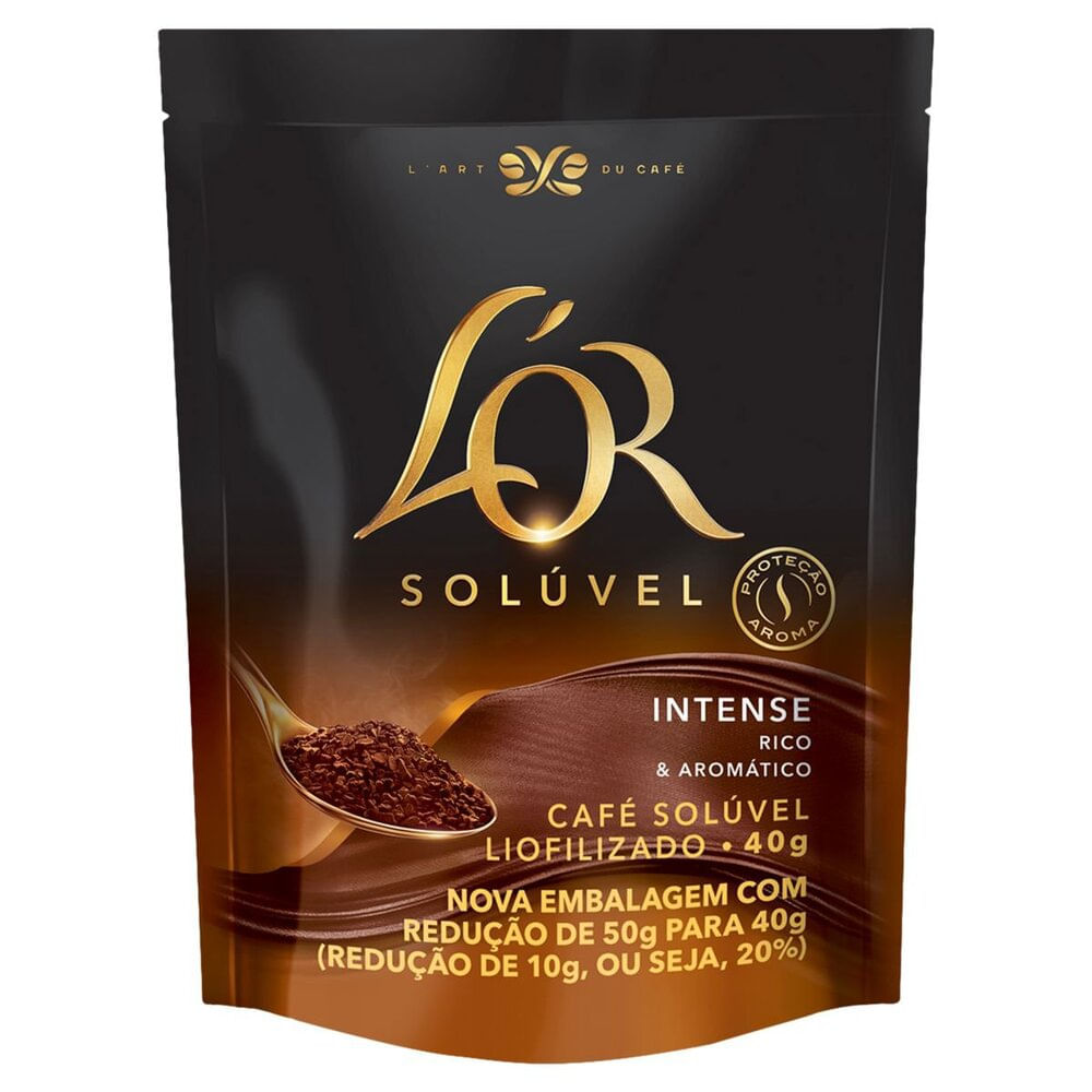 Café Solúvel Liofilizado Intense L'Or Sachê 40G