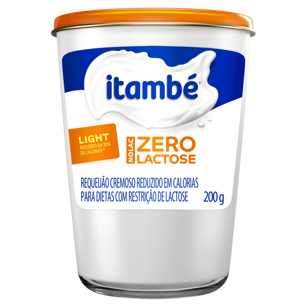 Requeijão Cremoso Light Zero Lactose para Dietas com Restrição de Lactose Itambé Nolac Copo 200g