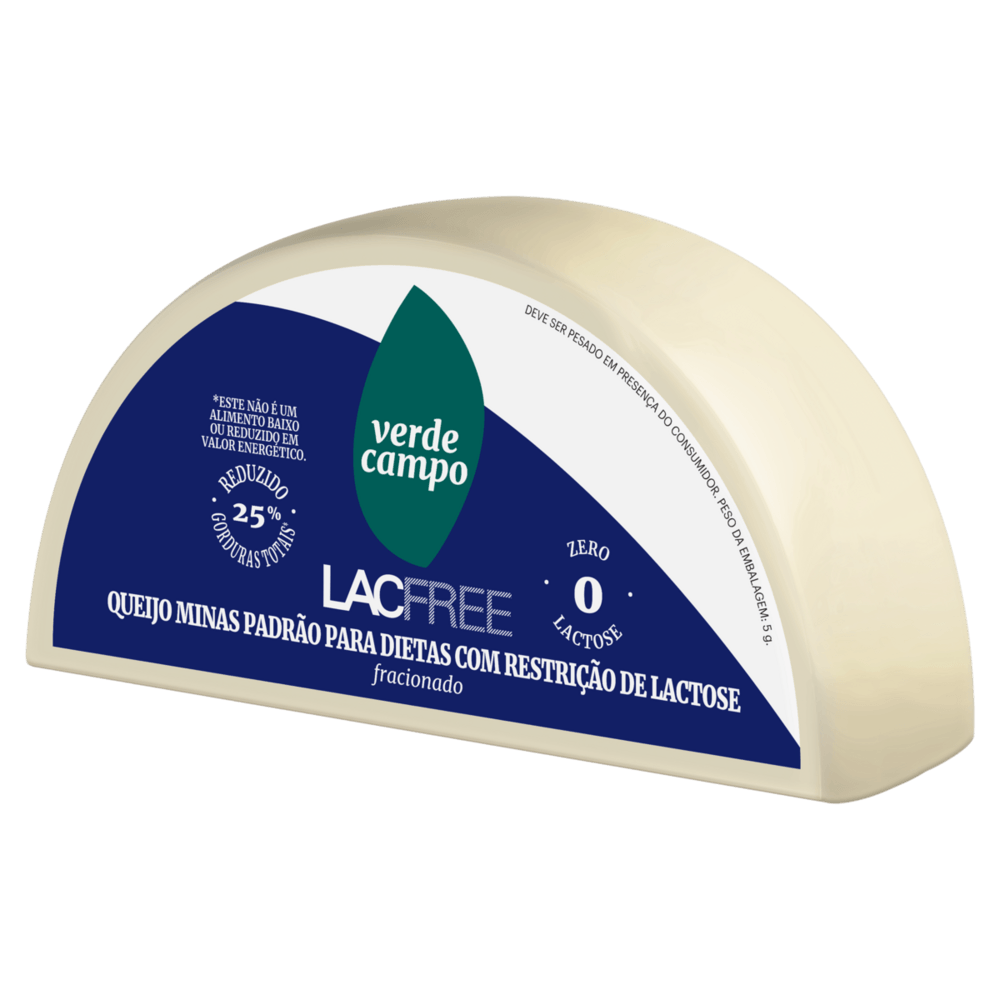 Queijo Minas Padrão Fracionado Zero Lactose Verde Campo Lacfree 500g