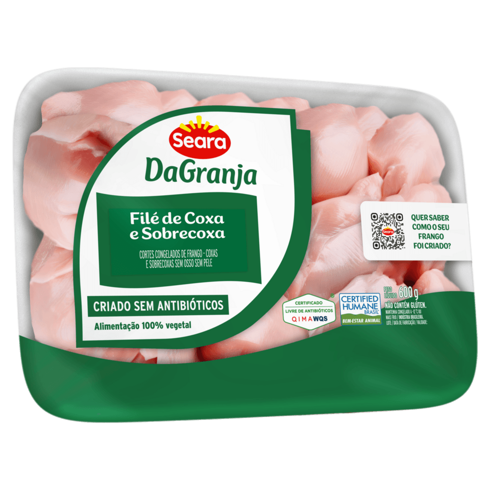 Filé de Coxa e Sobrecoxa de Frango Congelado sem Pele sem Osso Seara DaGranja 600g