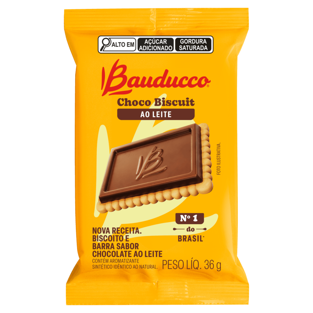 Biscoito ao Leite Bauducco Choco Biscuit Pacote 36g