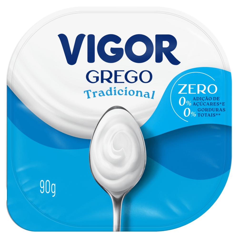 Iogurte Desnatado Grego Tradicional Vigor Pote 90g