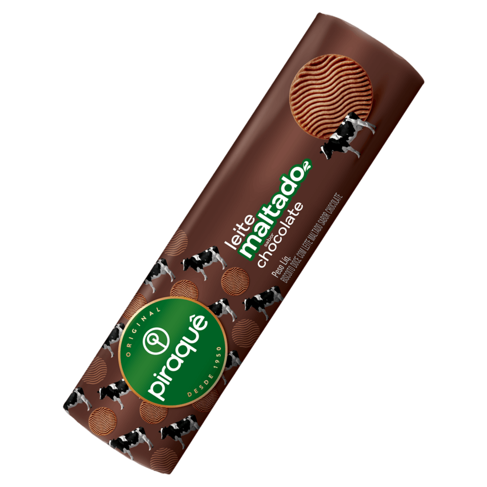 Biscoito Leite Maltado Chocolate Piraquê Pacote 132g