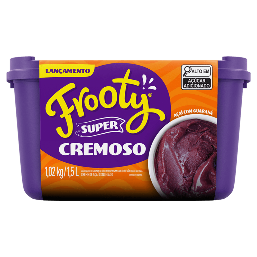 Creme de Frutas Açaí com Guaraná Frooty Super Cremoso Pote 1,5l