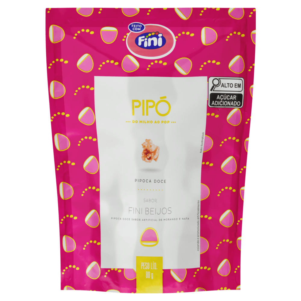 Pipoca Pronta Doce Fini Beijos Pipó Sachê 80g