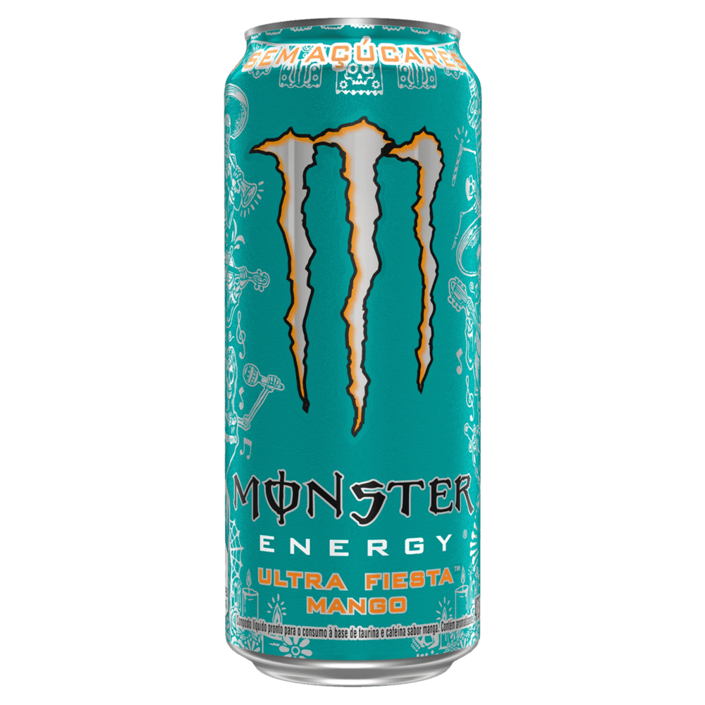 Energético Ultra Fiesta Mango Zero Açúcar Monster Lata 473ml