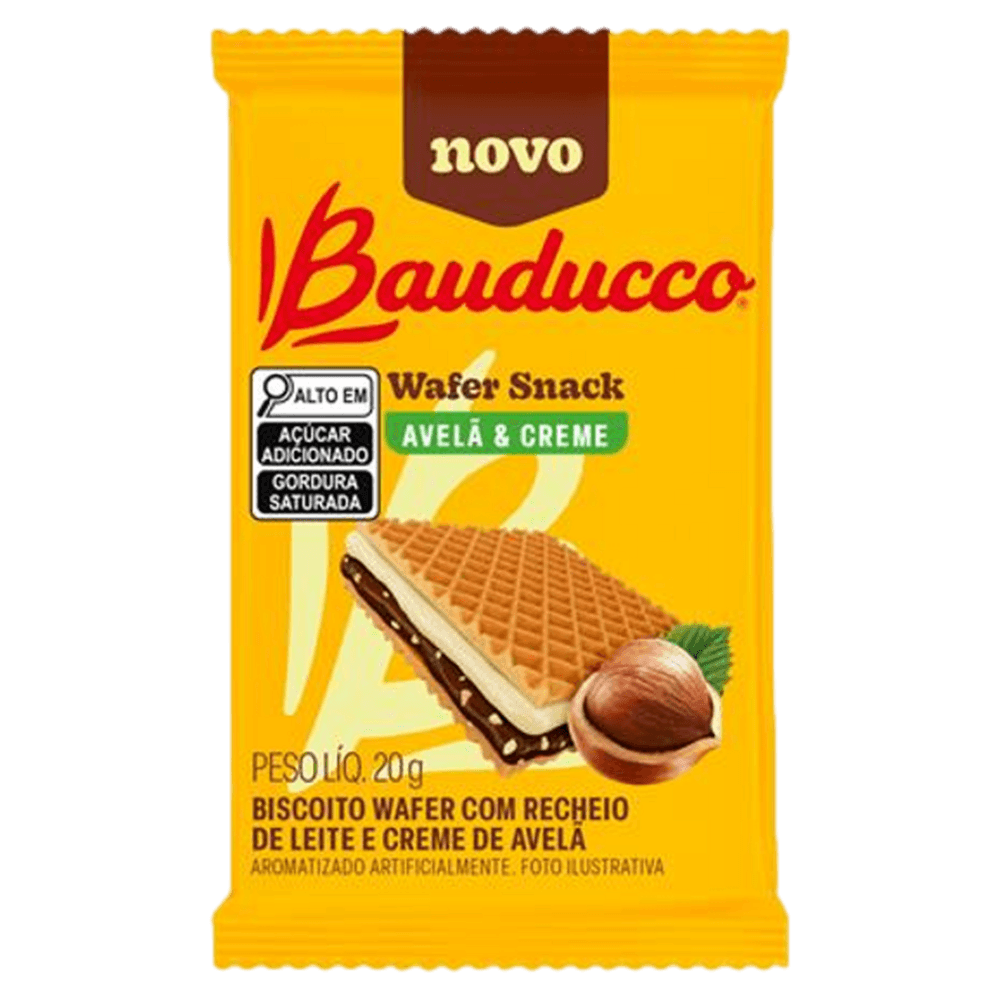Biscoito Wafer Avelã & Creme Bauducco Pacote 20g