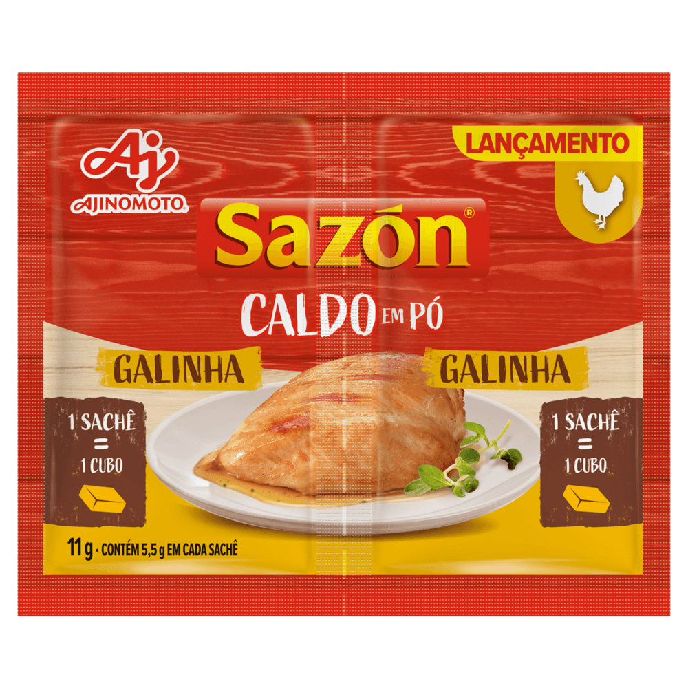 Caldo Pó Galinha Sazón Envelope 11g 2 Unidades