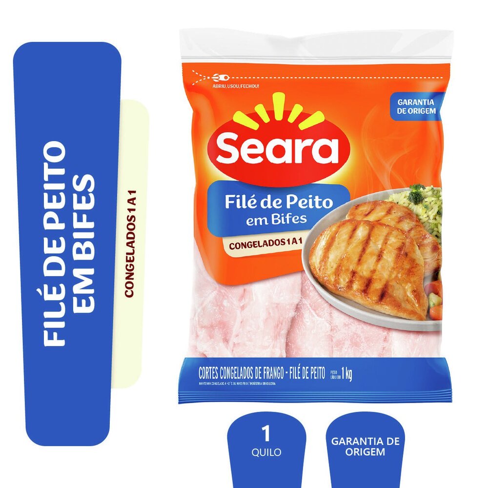 Filé de peito em bife Seara IQF 1kg