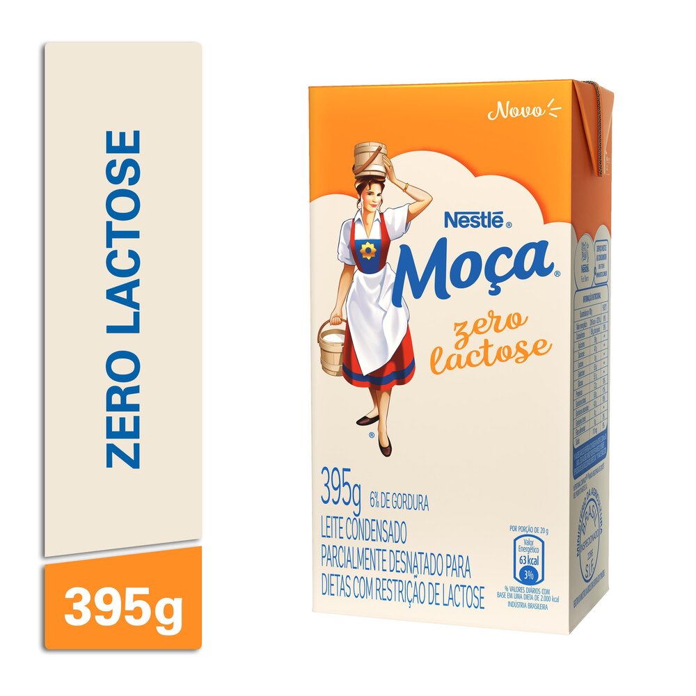 Leite Condensado MOÇA Zero Lactose Caixinha 395g