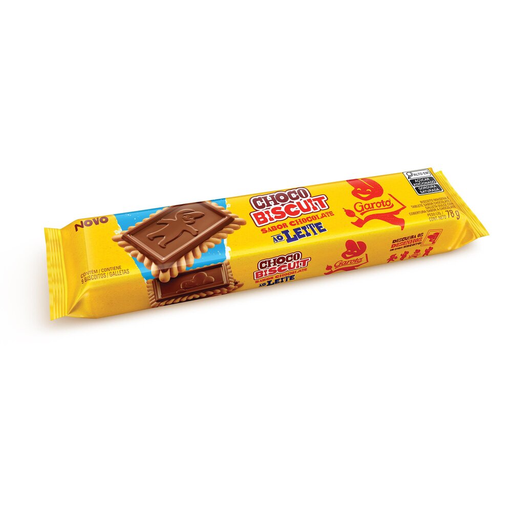 Biscoito com Chocolate Chocobiscuit GAROTO ao Leite 78g