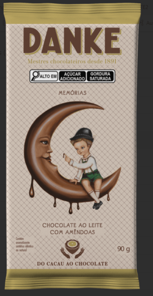 CHOCOLATE DANKE MEMORIAS 90G-TA CHOCOLATE AO LEITE COM AMENDOAS