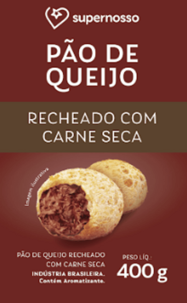 Pão de Queijo Recheado com Carne Seca 400g