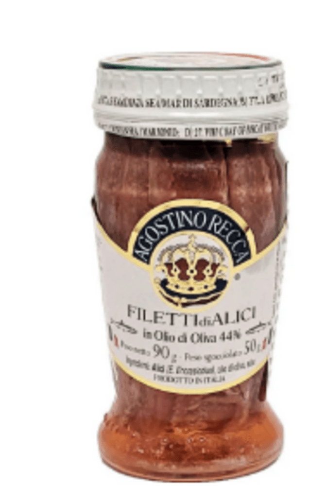 FILE DE ANCHOVA ITALIANA AGOSTINO RECCA 90G-VD COM AZEITE DE OLIVA