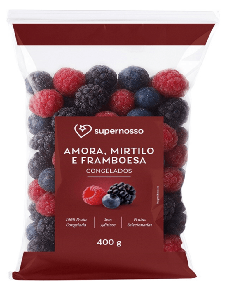 Fruta Congelada Supernosso Amora, Mirtilo, Framboesa 400g