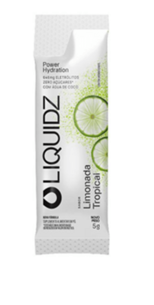 SUPLEMENTO ALIMENTAR DE ELETROLITOS EM PO LIQUIDZ STICK 5G-SACHE ZERO ACUCAR- SABOR LIMONADA TROPICAL E AGUA DE COCO