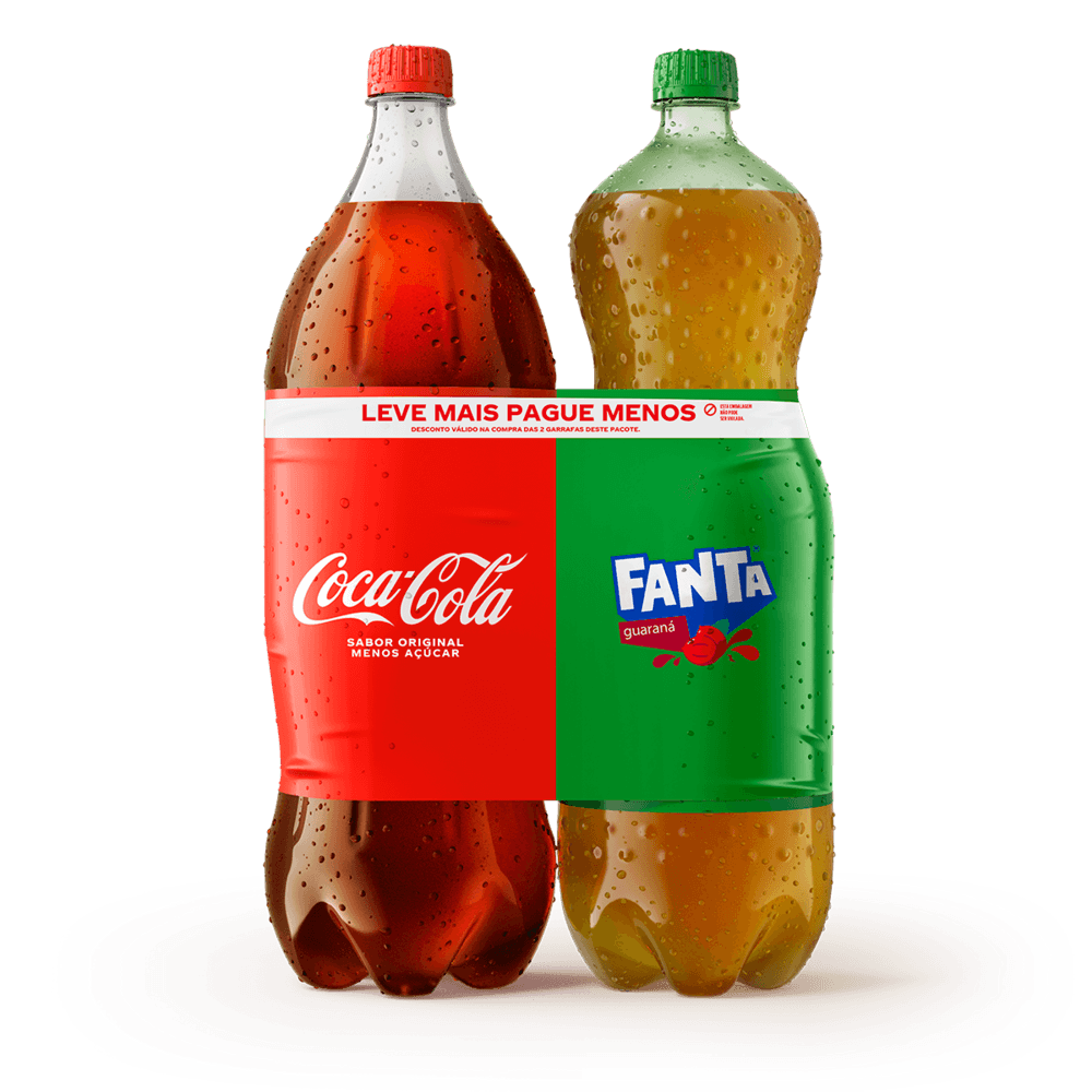 Kit Refrigerante Coca-Cola Original + Fanta Guaraná 2l Cada Leve Mais Pague Menos