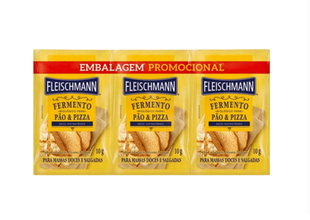 FERMENTO BIOLOGICO SECO INSTANTANEO FLEISCHMANN 10G-EV CADA EMBALAGEM PROMOCIONAL - LEVE 3 E PAGUE 2