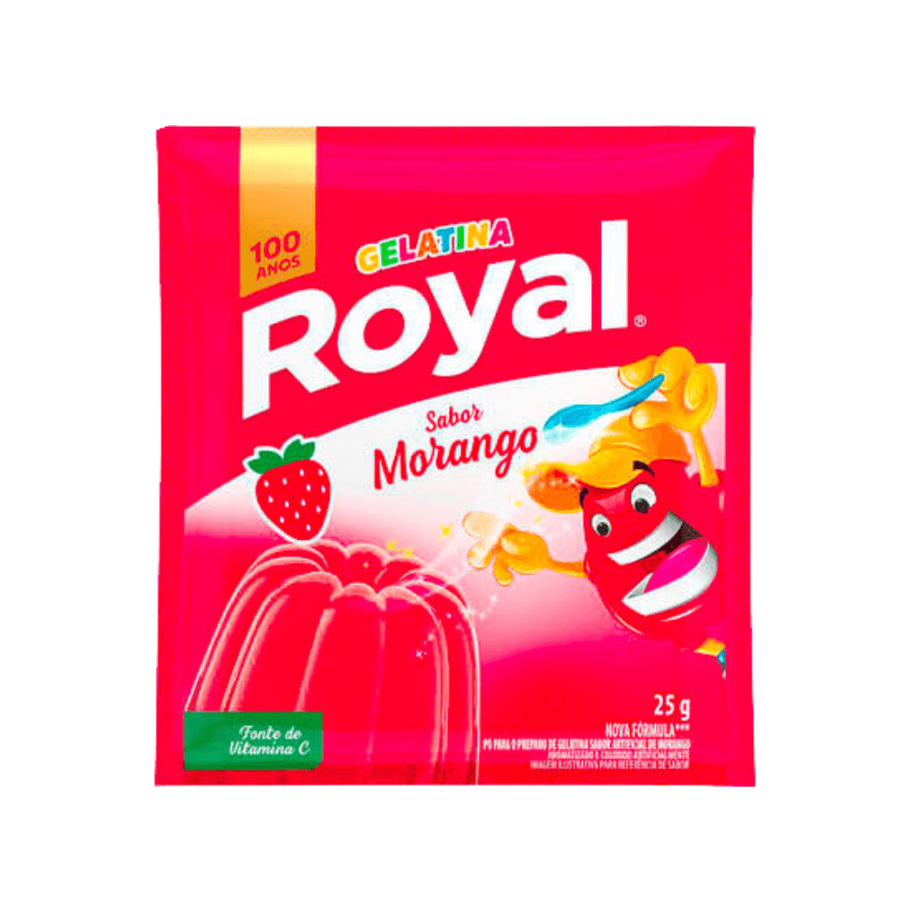 Gelatina em pó Royal morango 25g