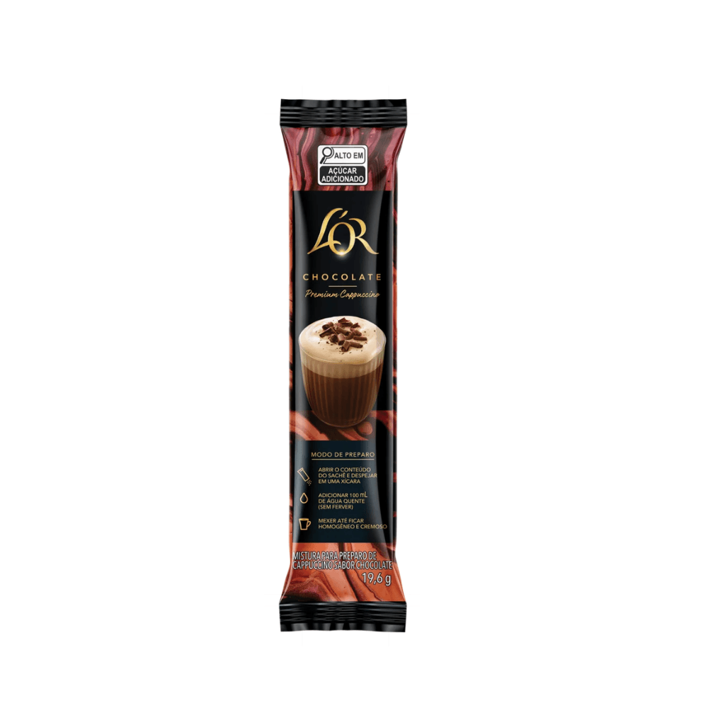Cappuccino Solúvel Chocolate Lor Premium Pacote 19,6g