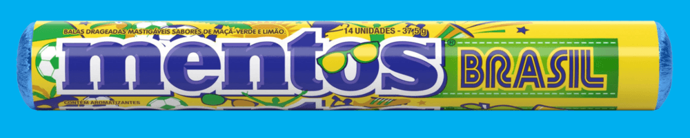 BALAS DRAGEADAS MASTIGAVEIS CONFEITO MENTOS BRASIL 37,5G-PC SABOR MACA-VERDE E LIMAO