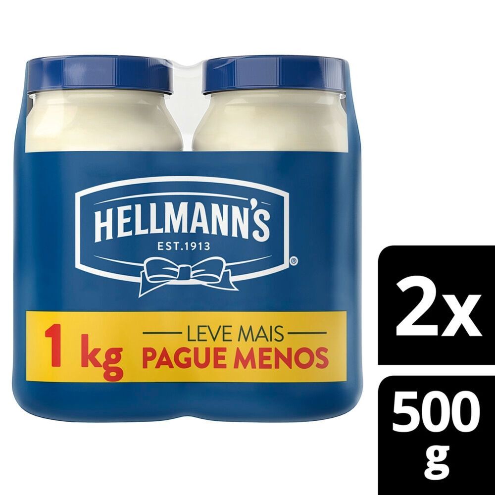 Maionese Hellmann's Tradicional 500gr 2 potes
